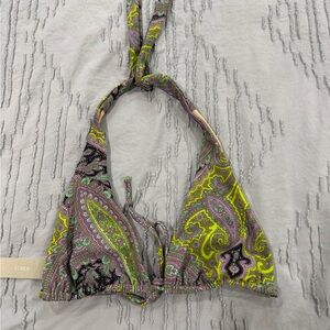 NWT JCREW Vibrant Paisley Halter Bikini Top Small